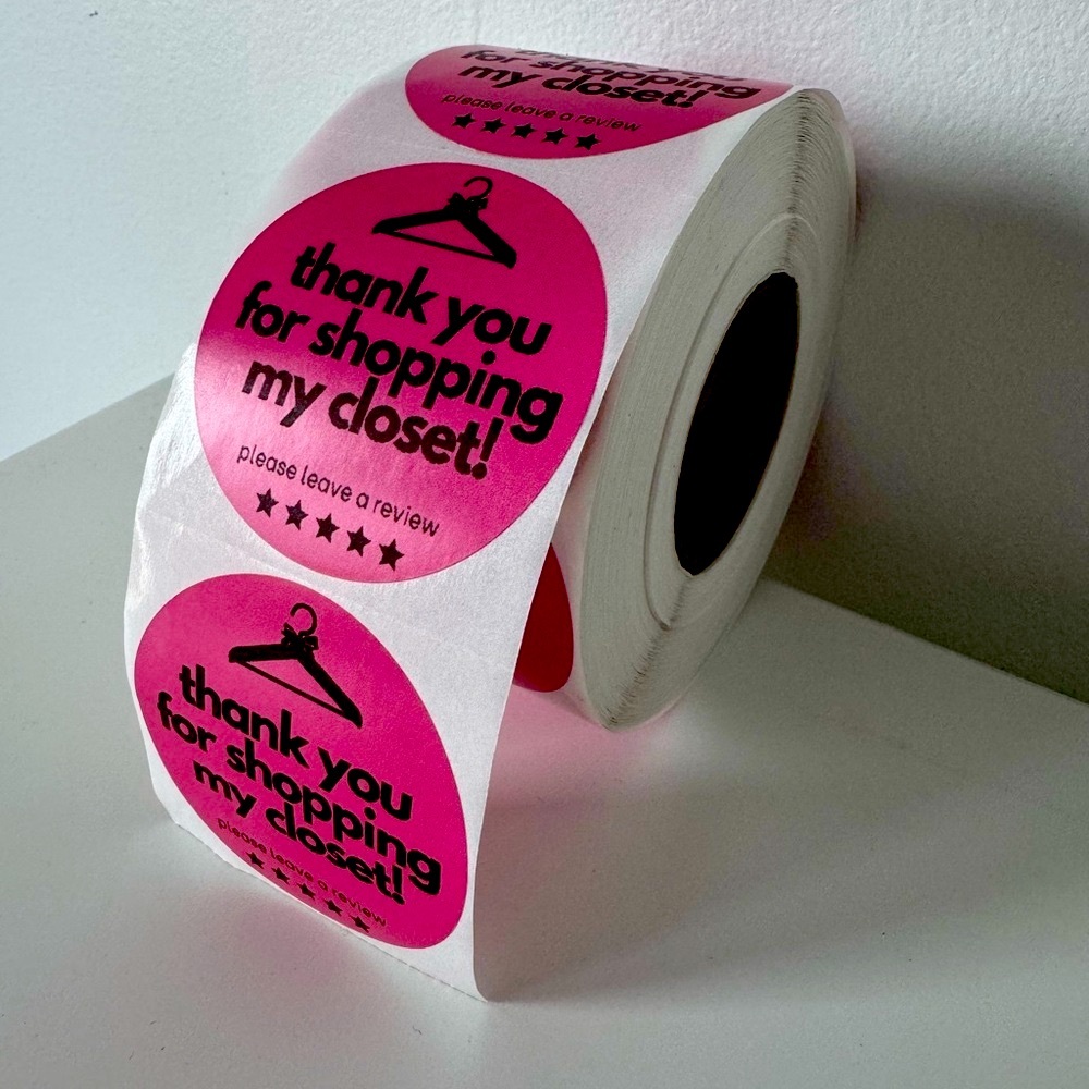 Thank you for shopping my closet , please leave a review sticker label new - Picture 7 of 11